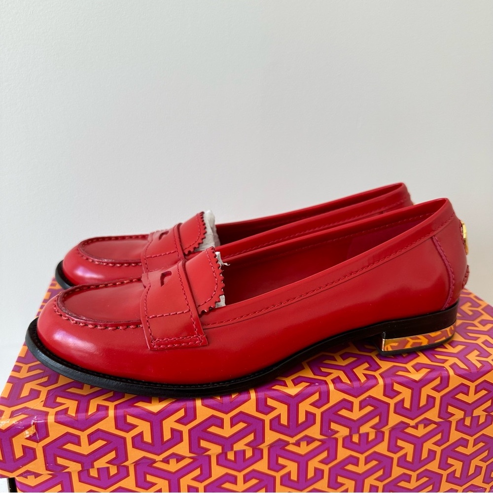 New! Tory Burch Red Loafers - Picture 3 of 17